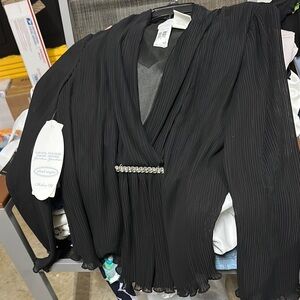 Alfred Angelo Black Pleated Blouse